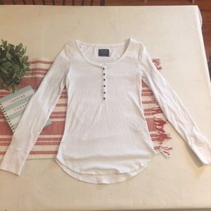 Abercrombie and Fitch S- button white long sleeve